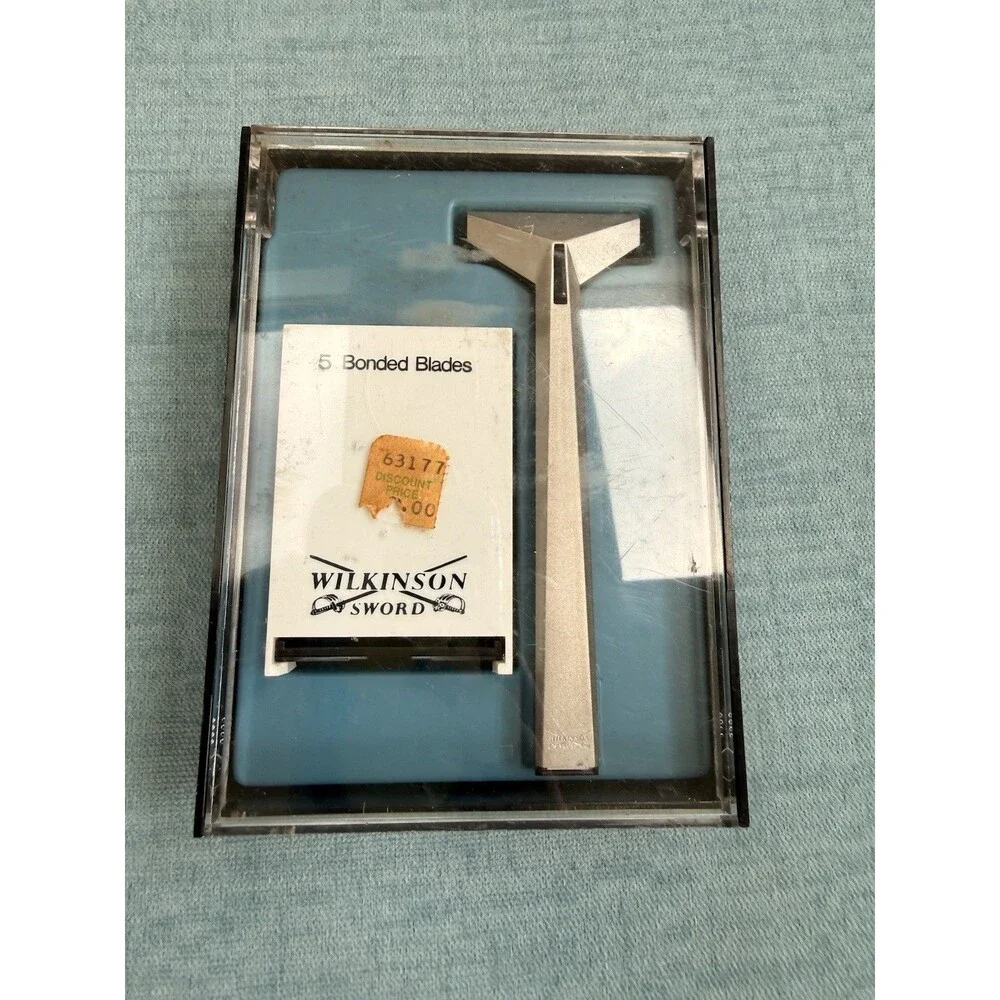 VTG Wilkinson Sword Bonded Razor System 5 Blades Case & Instructions England UK